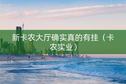 新卡农大厅确实真的有挂（卡农实业）
