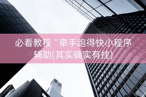 必看教程“牵手跑得快小程序辅助(其实确实有挂)