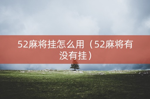 52麻将挂怎么用（52麻将有没有挂）