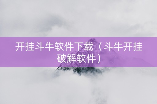 开挂斗牛软件下载（斗牛开挂破解软件）