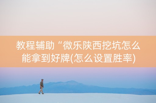 教程辅助“微乐陕西挖坑怎么能拿到好牌(怎么设置胜率)