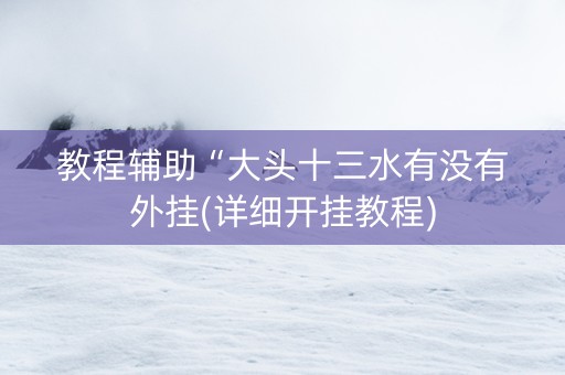 教程辅助“大头十三水有没有外挂(详细开挂教程)