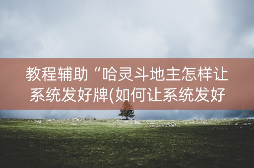 教程辅助“哈灵斗地主怎样让系统发好牌(如何让系统发好牌)