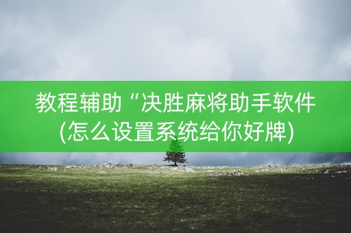 教程辅助“决胜麻将助手软件(怎么设置系统给你好牌)
