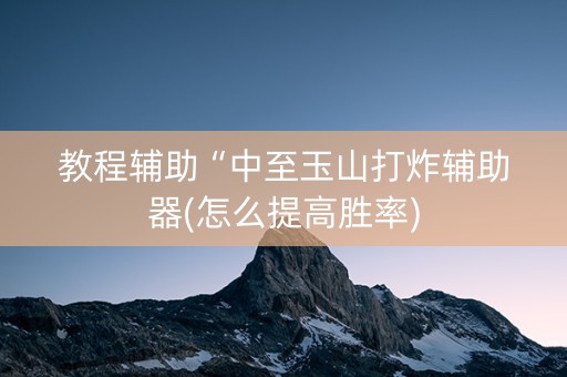 教程辅助“中至玉山打炸辅助器(怎么提高胜率)