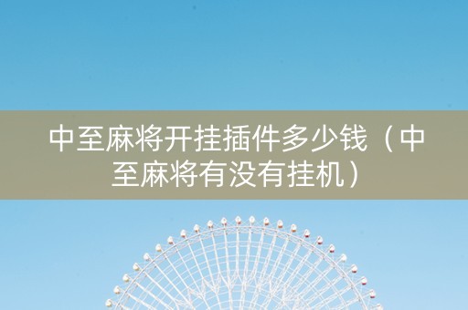 中至麻将开挂插件多少钱（中至麻将有没有挂机）