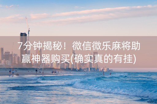 7分钟揭秘！微信微乐麻将助赢神器购买(确实真的有挂)