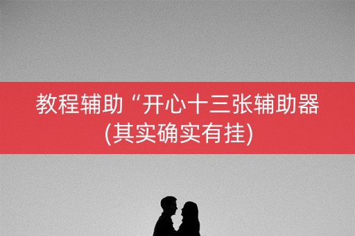 教程辅助“开心十三张辅助器(其实确实有挂)