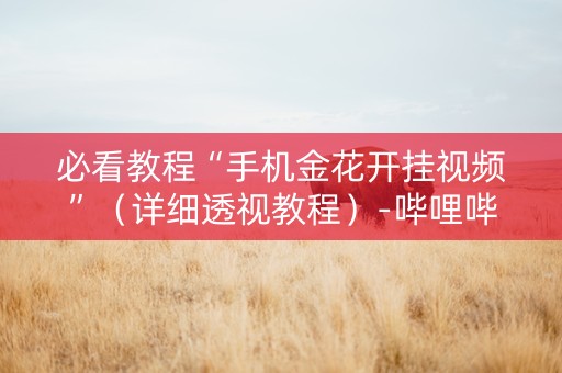 必看教程“手机金花开挂视频”（详细透视教程）-哔哩哔哩
