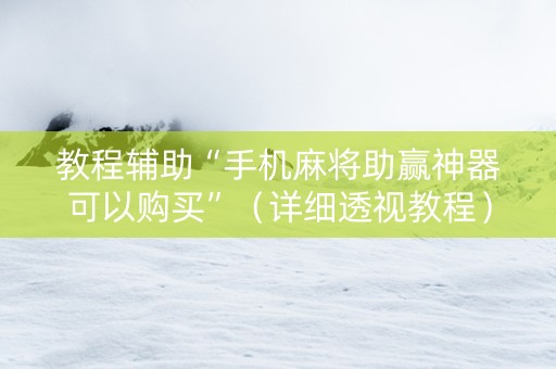 教程辅助“手机麻将助赢神器可以购买”（详细透视教程）-哔哩哔哩
