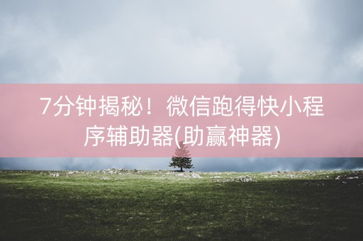 7分钟揭秘！微信跑得快小程序辅助器(助赢神器)
