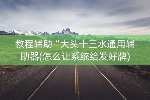 教程辅助“大头十三水通用辅助器(怎么让系统给发好牌)