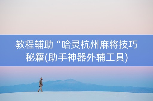 教程辅助“哈灵杭州麻将技巧秘籍(助手神器外辅工具)