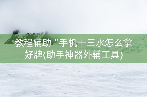 教程辅助“手机十三水怎么拿好牌(助手神器外辅工具)