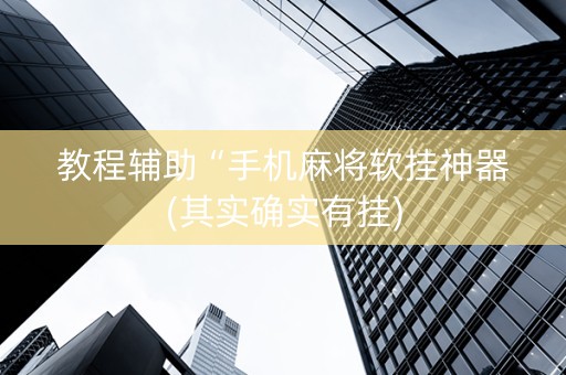 教程辅助“手机麻将软挂神器(其实确实有挂)