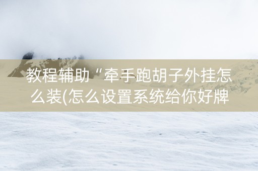 教程辅助“牵手跑胡子外挂怎么装(怎么设置系统给你好牌)