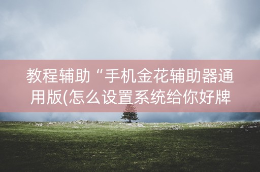 教程辅助“手机金花辅助器通用版(怎么设置系统给你好牌)