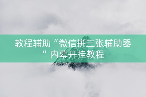 教程辅助“微信拼三张辅助器”内幕开挂教程