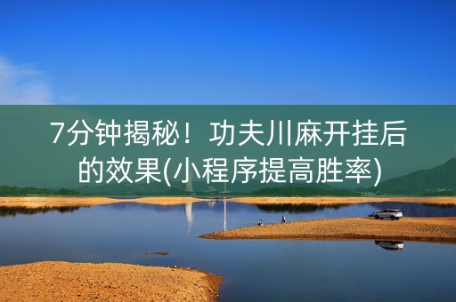7分钟揭秘！功夫川麻开挂后的效果(小程序提高胜率)