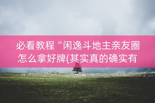 必看教程“闲逸斗地主亲友圈怎么拿好牌(其实真的确实有挂)