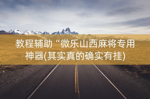 教程辅助“微乐山西麻将专用神器(其实真的确实有挂)