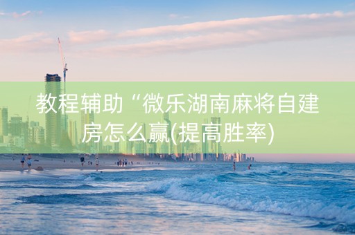 教程辅助“微乐湖南麻将自建房怎么赢(提高胜率)