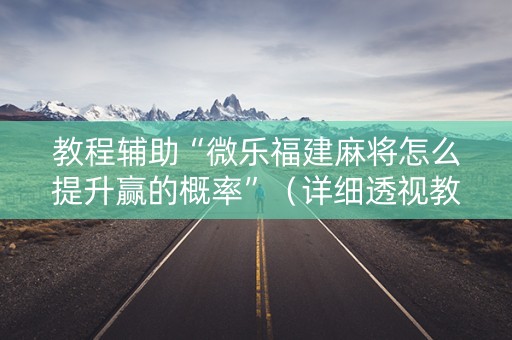 教程辅助“微乐福建麻将怎么提升赢的概率”（详细透视教程）-哔哩哔哩