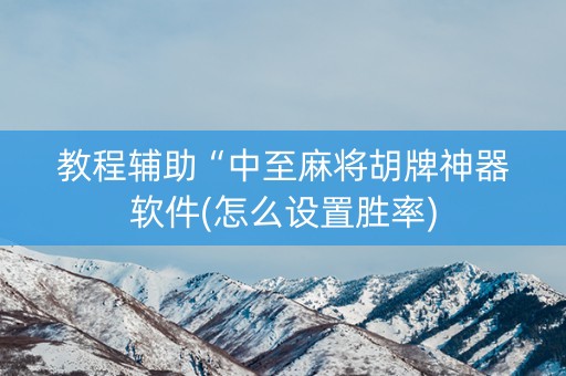 教程辅助“中至麻将胡牌神器软件(怎么设置胜率)