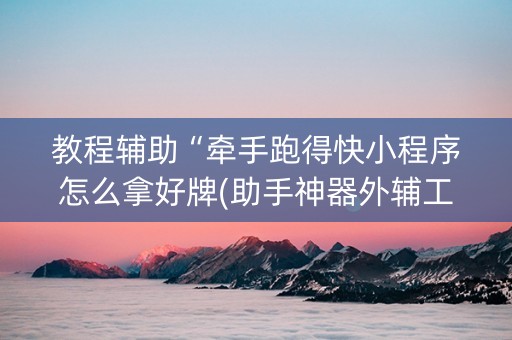 教程辅助“牵手跑得快小程序怎么拿好牌(助手神器外辅工具)