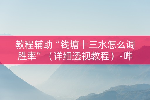 教程辅助“钱塘十三水怎么调胜率”（详细透视教程）-哔哩哔哩