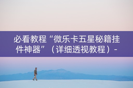 必看教程“微乐卡五星秘籍挂件神器”（详细透视教程）-哔哩哔哩