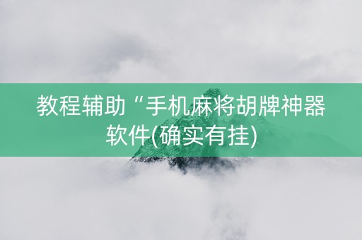 教程辅助“手机麻将胡牌神器软件(确实有挂)