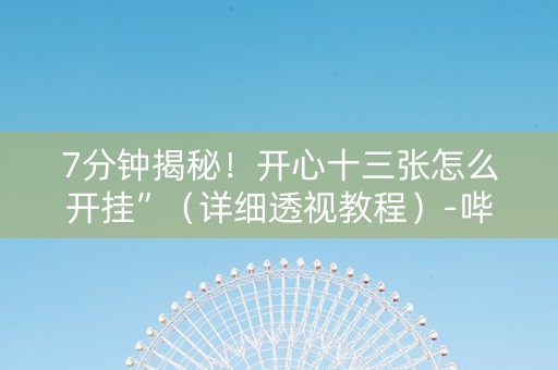 7分钟揭秘！开心十三张怎么开挂”（详细透视教程）-哔哩哔哩