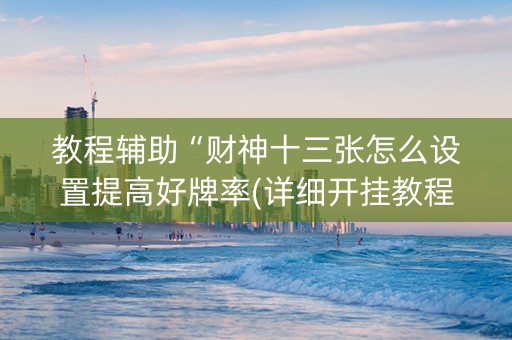 教程辅助“财神十三张怎么设置提高好牌率(详细开挂教程)