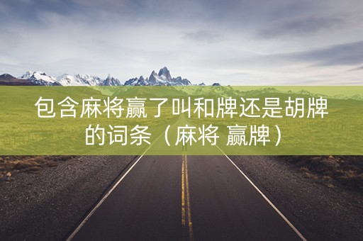 包含麻将赢了叫和牌还是胡牌的词条（麻将 赢牌）