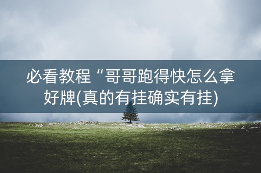 必看教程“哥哥跑得快怎么拿好牌(真的有挂确实有挂)