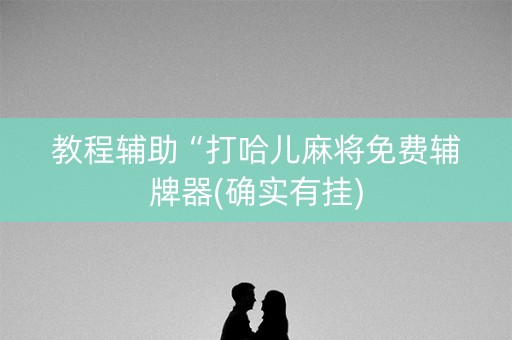 教程辅助“打哈儿麻将免费辅牌器(确实有挂)