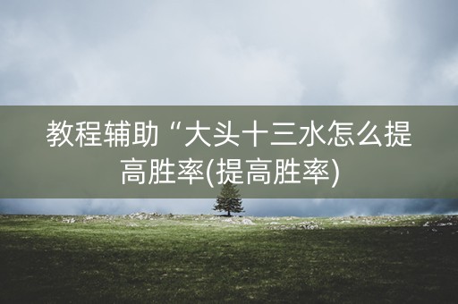 教程辅助“大头十三水怎么提高胜率(提高胜率)