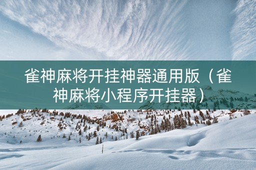 雀神麻将开挂神器通用版（雀神麻将小程序开挂器）