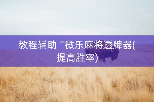 教程辅助“微乐麻将透牌器(提高胜率)