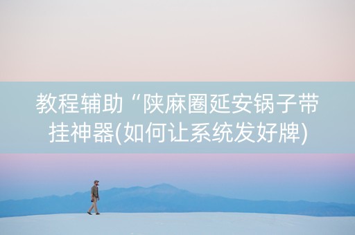 教程辅助“陕麻圈延安锅子带挂神器(如何让系统发好牌)