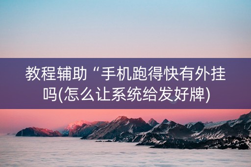 教程辅助“手机跑得快有外挂吗(怎么让系统给发好牌)
