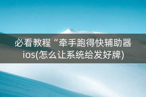 必看教程“牵手跑得快辅助器ios(怎么让系统给发好牌)