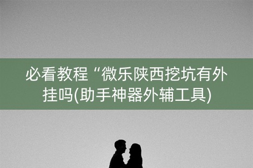 必看教程“微乐陕西挖坑有外挂吗(助手神器外辅工具)