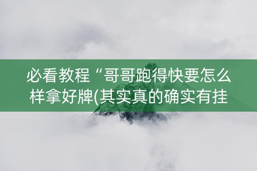 必看教程“哥哥跑得快要怎么样拿好牌(其实真的确实有挂)