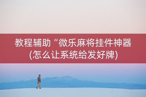 教程辅助“微乐麻将挂件神器(怎么让系统给发好牌)
