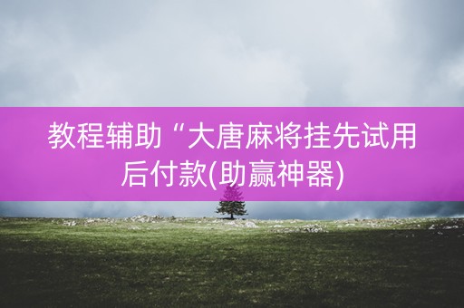 教程辅助“大唐麻将挂先试用后付款(助赢神器)