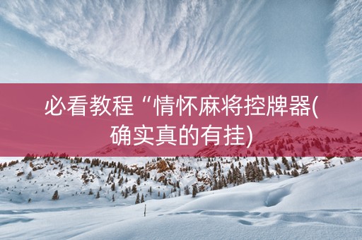 必看教程“情怀麻将控牌器(确实真的有挂)