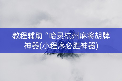 教程辅助“哈灵杭州麻将胡牌神器(小程序必胜神器)