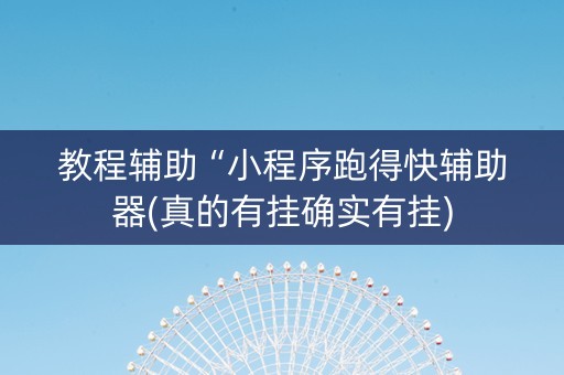 教程辅助“小程序跑得快辅助器(真的有挂确实有挂)